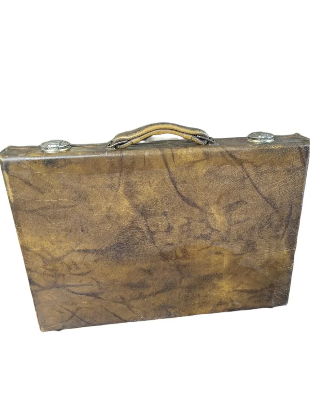 Vintage Faux Leather Locking Briefcase